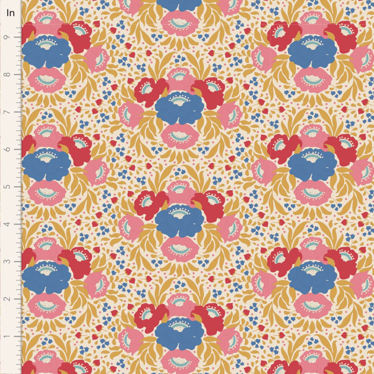 Tilda Patchwork Stoff Baumwolle - Jubilee - Autumn Bouquet Mustard